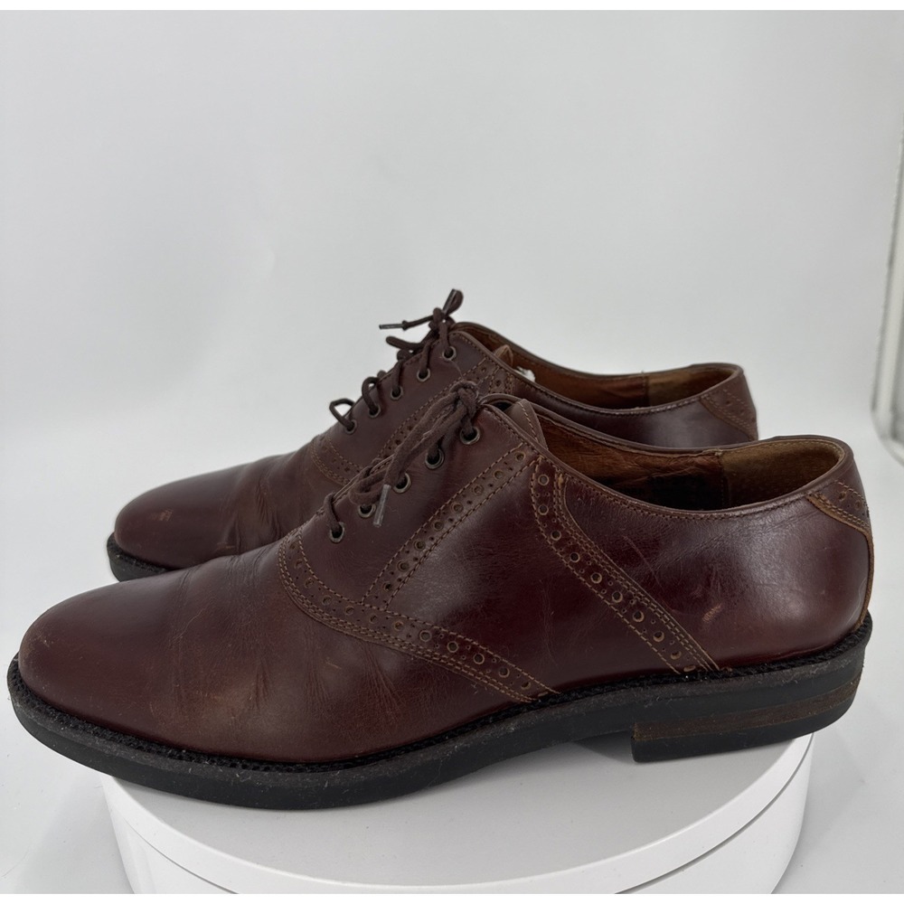 Johnston &‎ Murphy Brown Leather Plain Toe Dress Shoes Men's Size 11 M / Italy